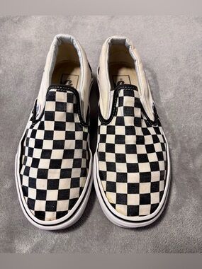 Vans Checkerboard Slip-On Loafers - Black & White
